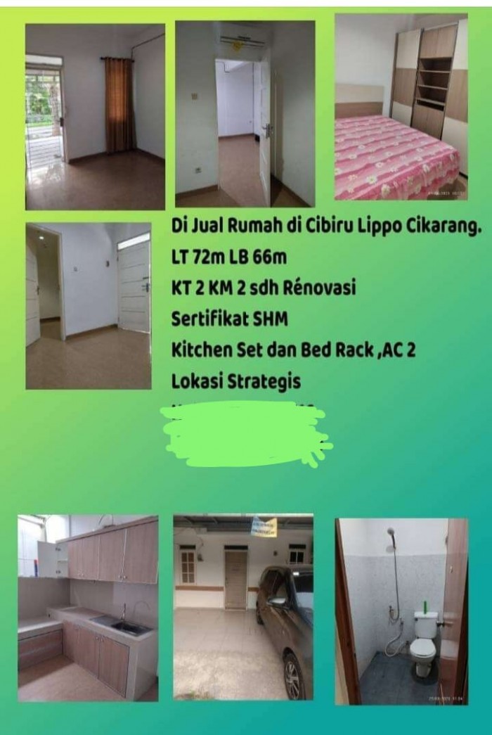 Rumah Dijual Siap Huni di Cluster Taman Cibiru Lippo Cikarang